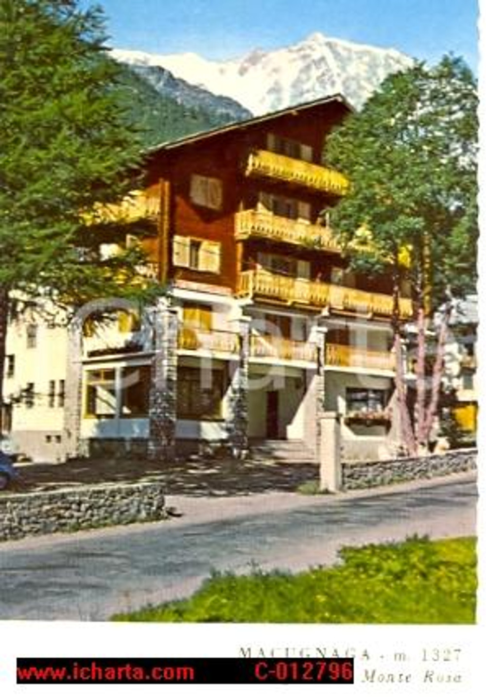 Cartolina originale da collezione 1975 ca MACUGNAGA VB Hotel ZUMSTEIN  Foto seriale 10 x 15 cm 1