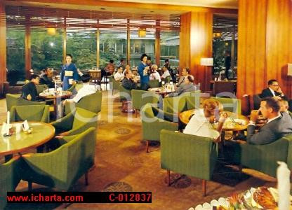 Cartolina originale da collezione 1975 ca TOKYO Hotel Hilton  Lobby floor  Vintage postcard FG NV 1