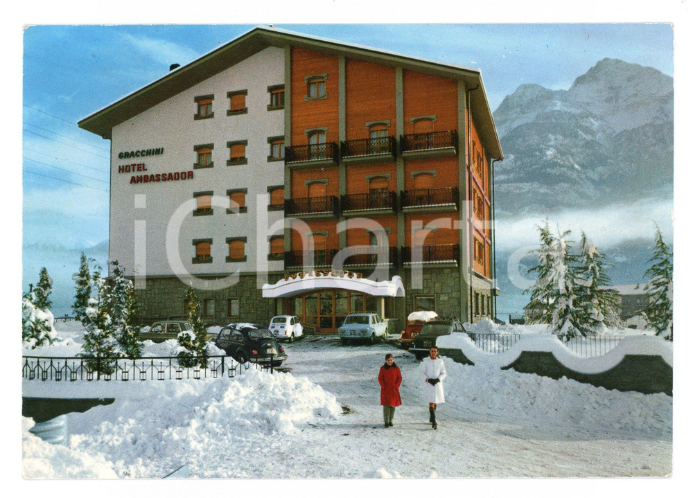Cartolina originale da collezione 1972 AOSTA Hotel AMBASSADOR GRACCHINI Cartolina VINTAGE FG VG 1