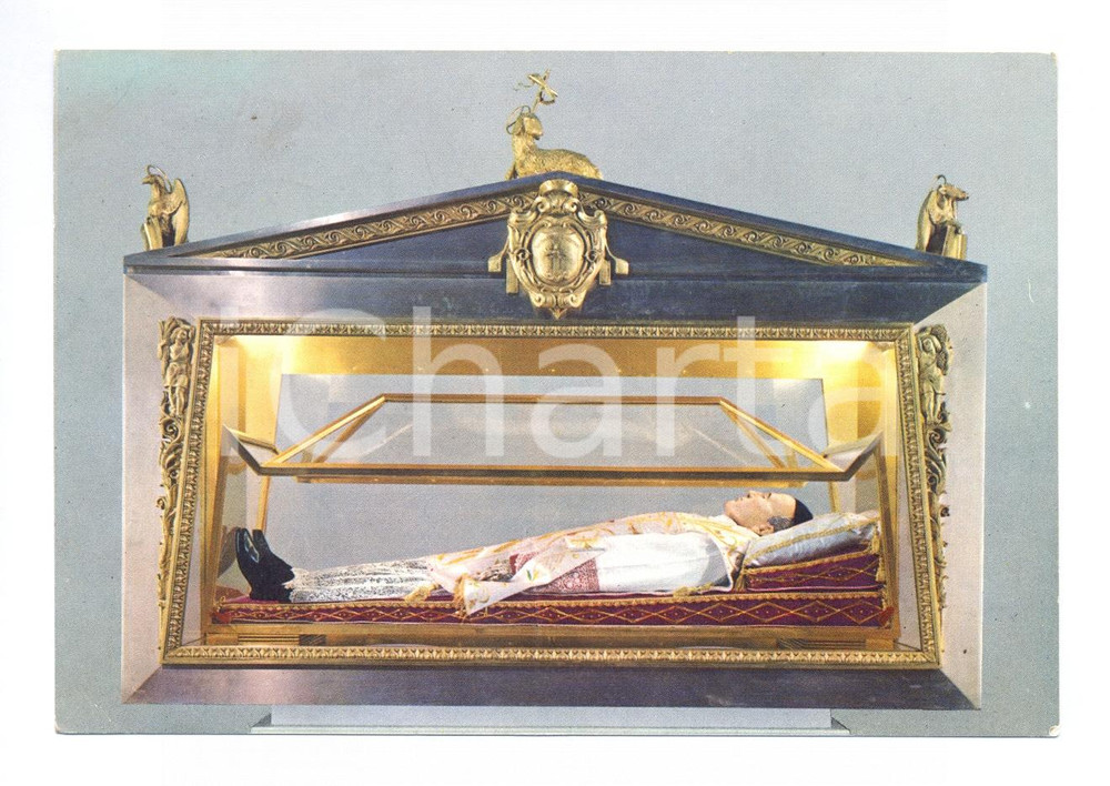 Cartolina originale da collezione 1955 ca COMO Urna Beato Luigi GUANELLA  Santuario Sacro Cuore Cartolina FG VG 1