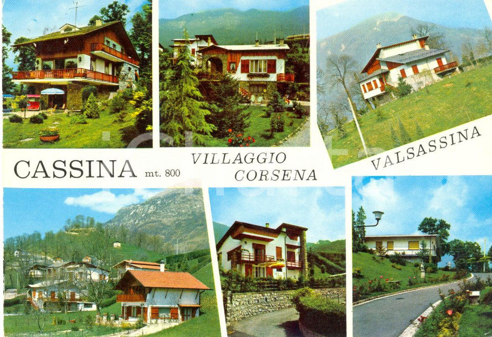 Cartolina originale da collezione 1968 CASSINA VALSASSINA LC Vedutine VILLAGGIO CORSENA Cartolina VINTAGE FG VG 1