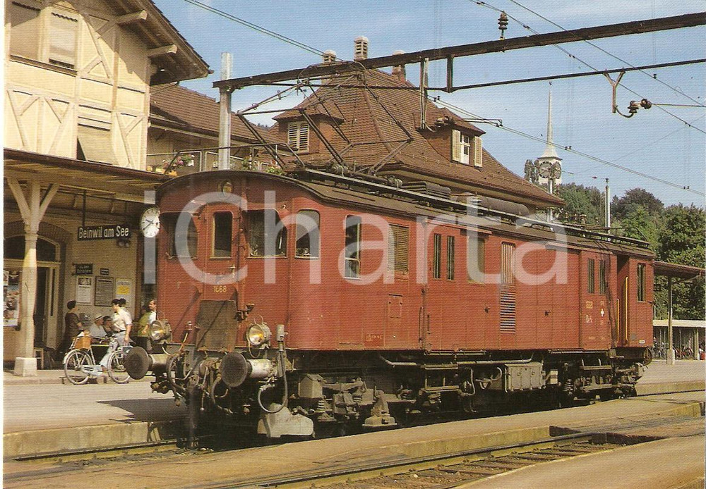 Cartolina originale da collezione 1968 BEINWIL AM SEE SVIZZERA Ferrovie SBB Locomotiva De 4/4 1668 Cartolina 2 1