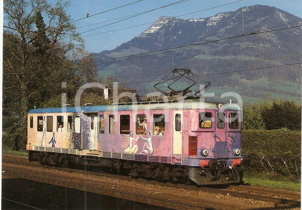 Cartolina originale da collezione 1975 MEGGEN SVIZZERA Ferrovie SBB Treno Be 4/6 1613 UNCLE BEPPI Cartolina FG 1