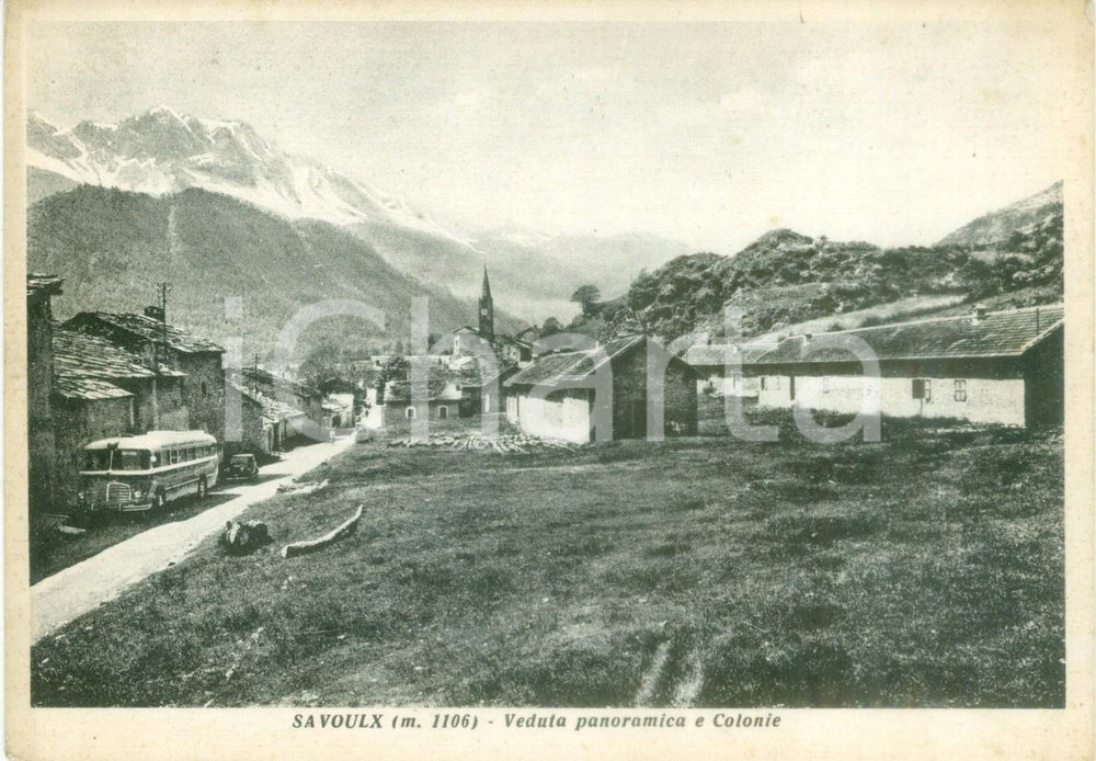 Cartolina originale da collezione 1930 ca SAVOULX TO Veduta panoramica e Colonie Cartolina FG VG 1