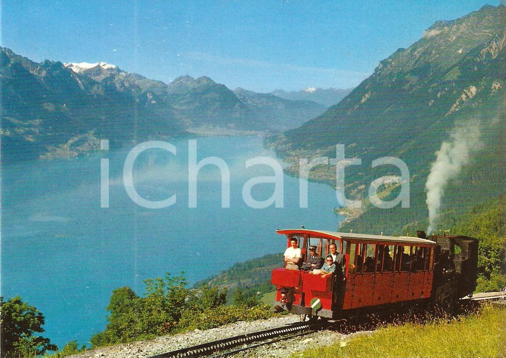 Cartolina originale da collezione 1975 ca SVIZZERA Brienz Rothorn Bahn BRB Treno a vapore Cartolina ANIMATA FG NV 1
