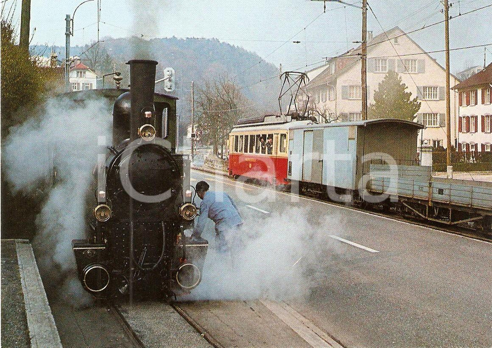 Cartolina originale da collezione 1980 NEIDERDORF SVIZZERA Ferrovia WALDENBURGERBAHN Treno Cartolina CENTENARIO 1