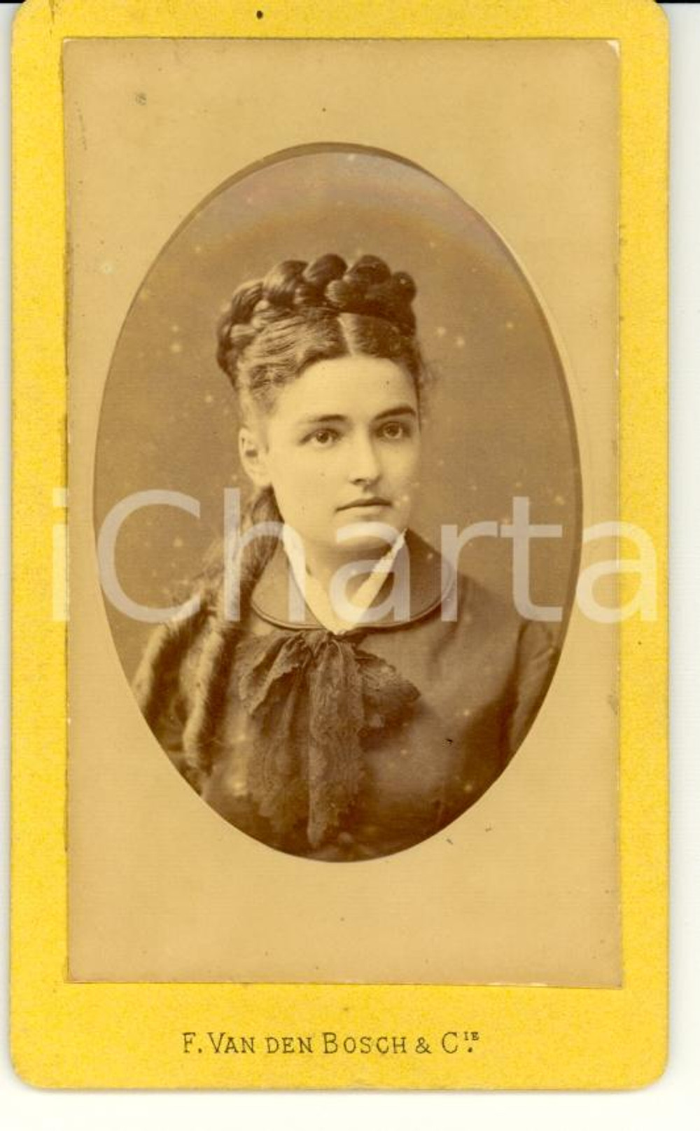 Fotografia d'epoca originale 1880 BORDEAUX Portrait de femme *Photo VAN DEN BOSCH CDV 1