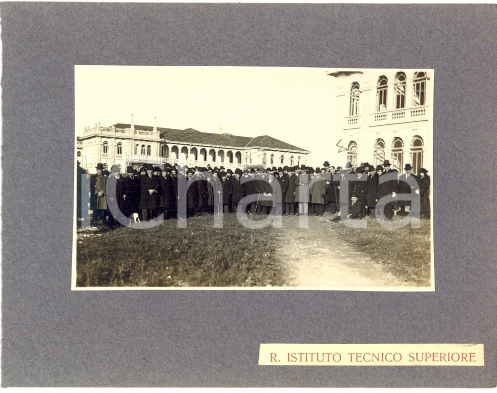 Fotografia d'epoca originale 1922 MILANO CITTA' STUDI Visita al Regio Istituto Tecnico Superiore *Foto 1