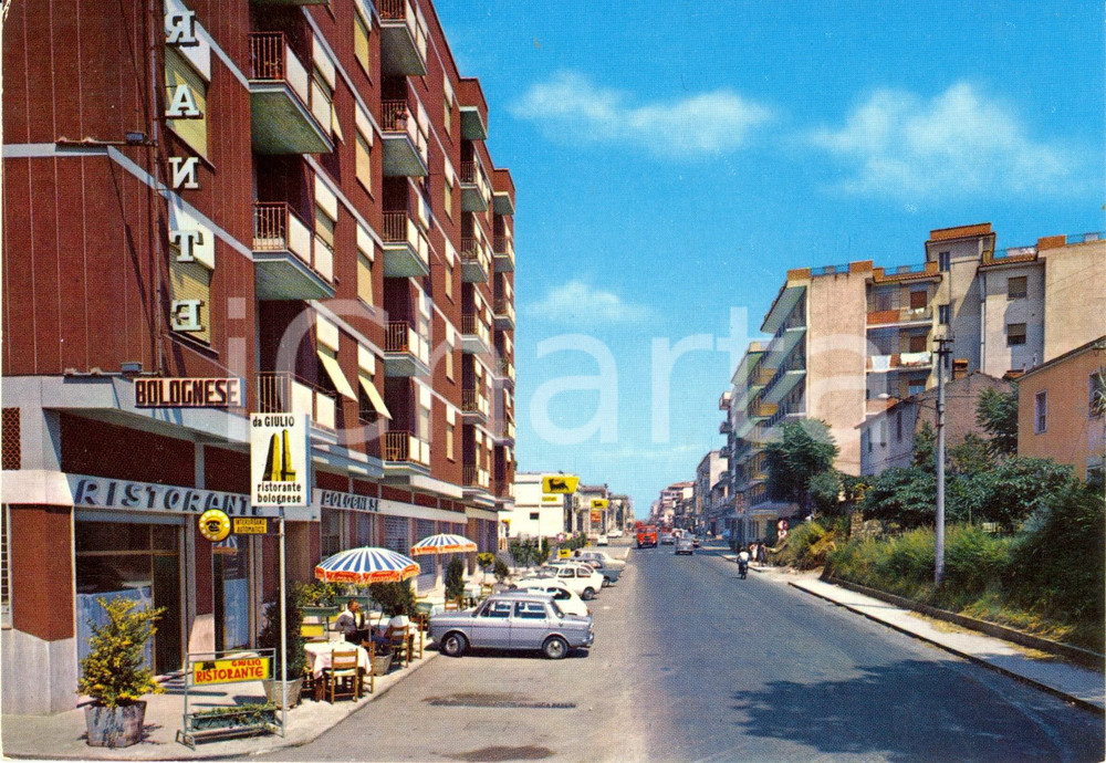 Cartolina originale da collezione 1960 ca CISTERNA DI LATINA Corso Repubblica ristorante BOLOGNESE *FG NV VINTAGE 1