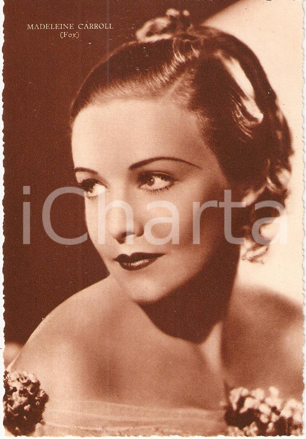 Cartolina originale da collezione 1937 CINEMA Ritratto Madeleine CARROLL Attrice FOX *Cartolina FG NV 1