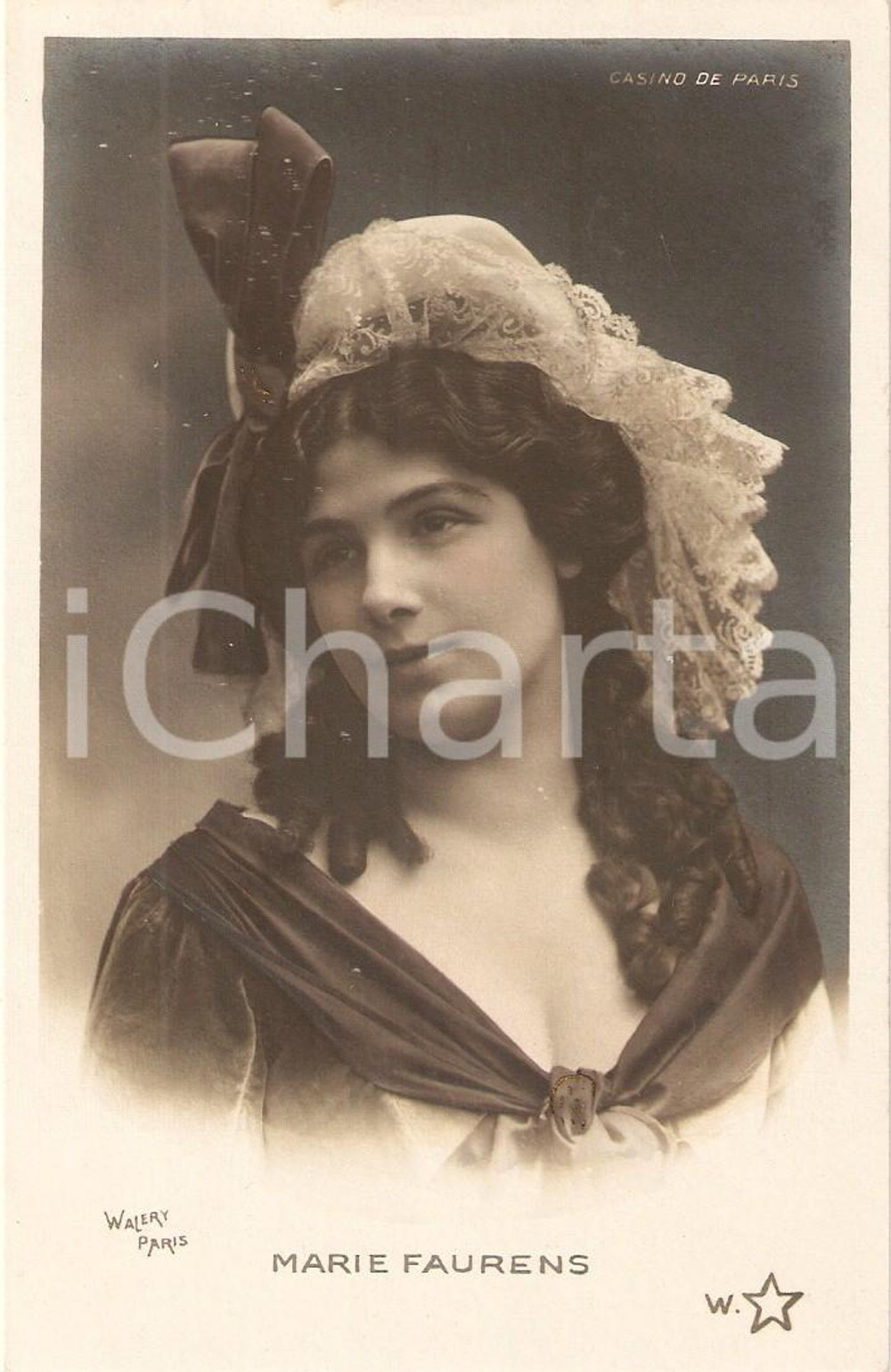 Cartolina originale da collezione 1910 ca CASINO DE PARIS Ritratto Marie FAURENS *Cartolina FP NV 1