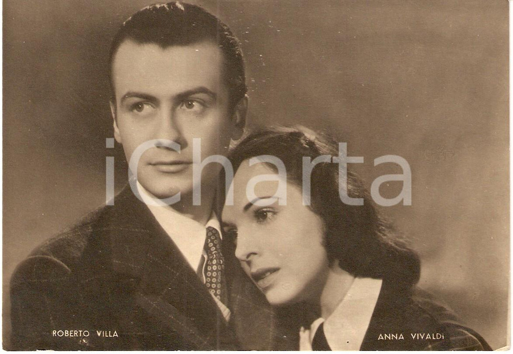 Cartolina originale da collezione 1940 ca CINEMA Ritratto Roberto VILLA Anna VIVALDI *Fotografia seriale 1