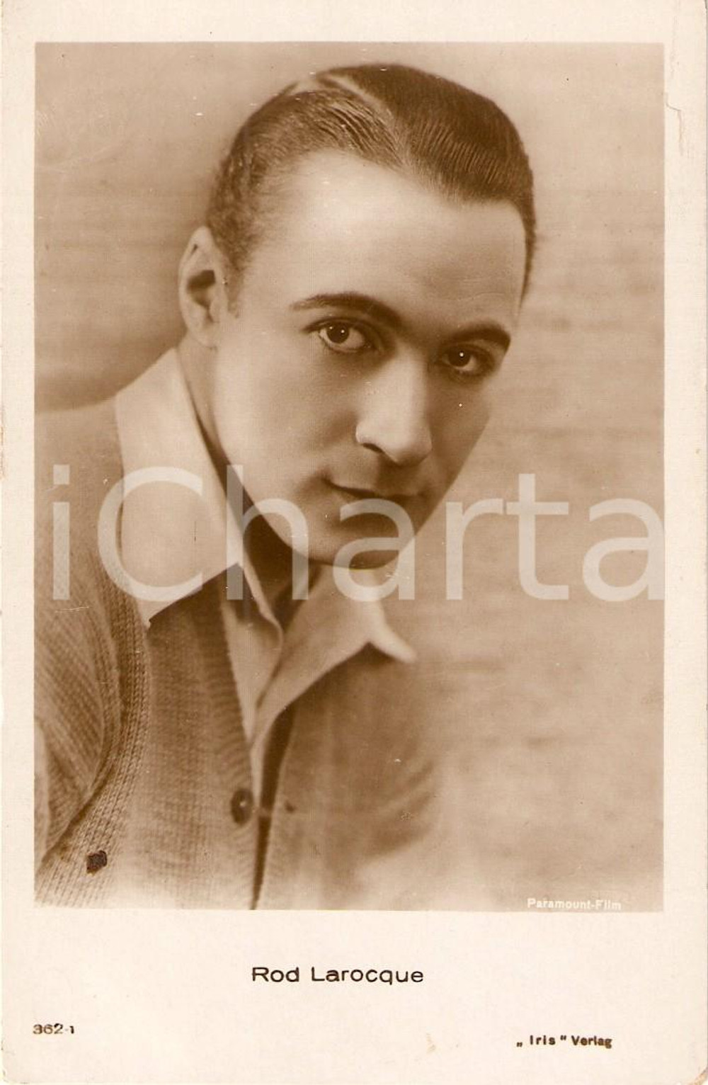 Cartolina originale da collezione 1925 ca CINEMA Portrait Rod LA ROQUE Actor PARAMOUNT *Cartolina FP NV 1