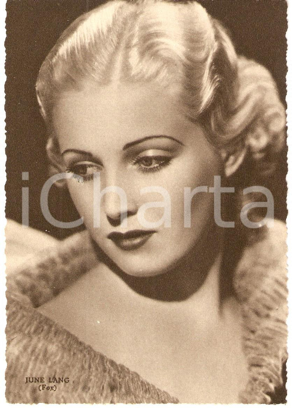 Cartolina originale da collezione 1937CINEMA Ritratto June LANG attrice FOX *Cartolina FG NV 1