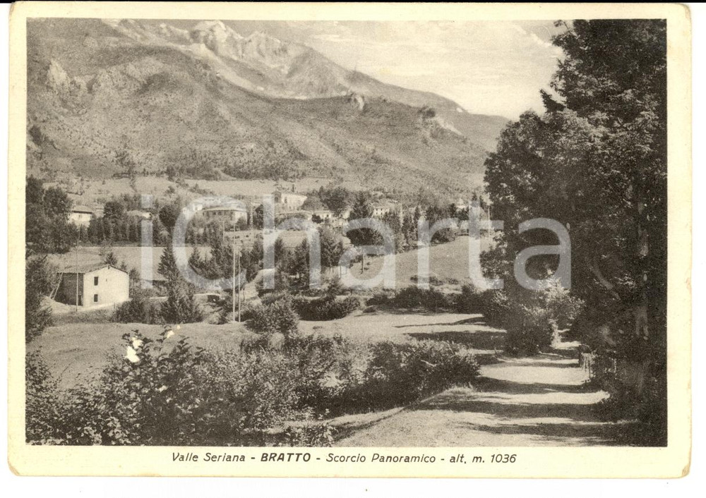 Cartolina originale da collezione 1955 CASTIONE DELLA PRESOLANA (BG) Vedua di BRATTO in Valle SERIANA *FG VG 1