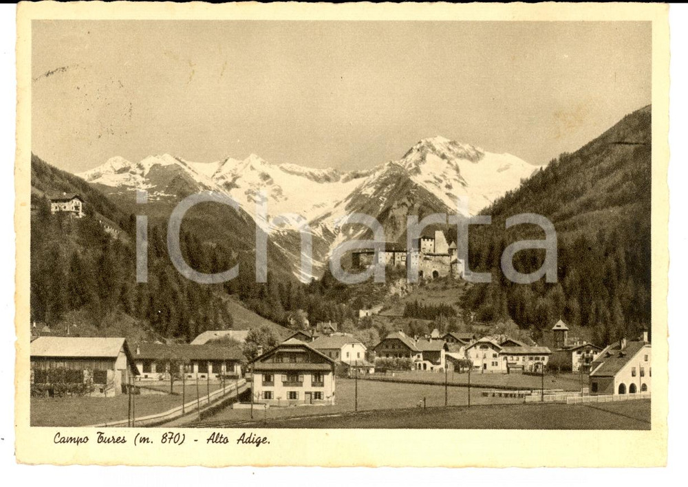 Cartolina originale da collezione 1937 CAMPO TURES BZ Panorama ALTO ADIGE con castello Cartolina FG VG 1