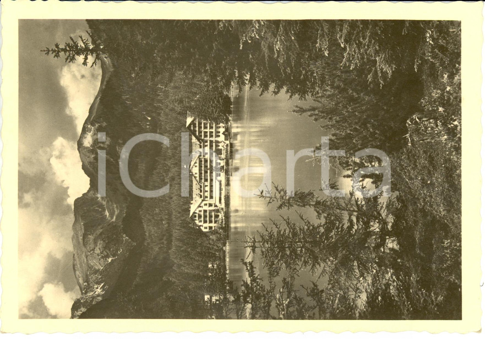Cartolina originale da collezione 1949 BRAIES (BZ) Veduta del LAGO DI BRAIES con hotel *Cartolina FG VG 1
