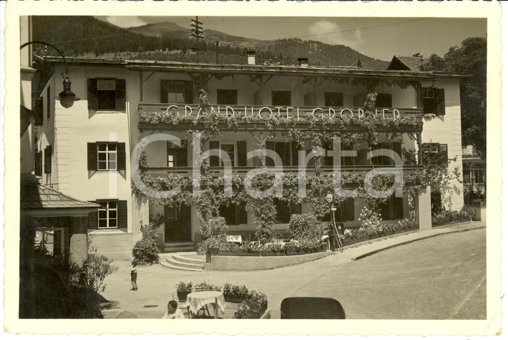 Cartolina originale da collezione 1935 BRENNERO BZ Facciata del GRAND HOTEL GROEBNER Cartolina FG VG 1