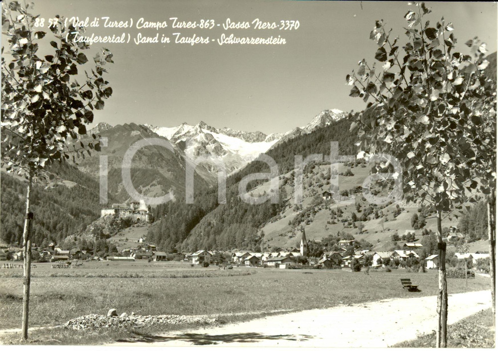 Cartolina originale da collezione 1964 CAMPO TURES (BZ) Veduta di CAMPO TURES e del SASSO NERO *Cartolina FG VG 1