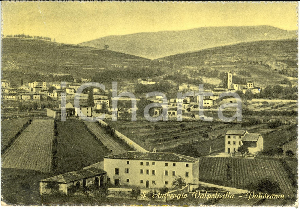 Cartolina originale da collezione 1960 SANT AMBROFIO VALPOLICELLA VR Veduta panoramica del paese Cartolina FG VG 1