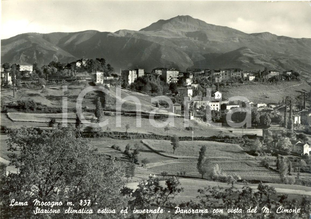 Cartolina originale da collezione 1958 LAMA MOCOGNO (MO) Panorama generale e MONTE CIMONE *Cartolina postale FG VG 1