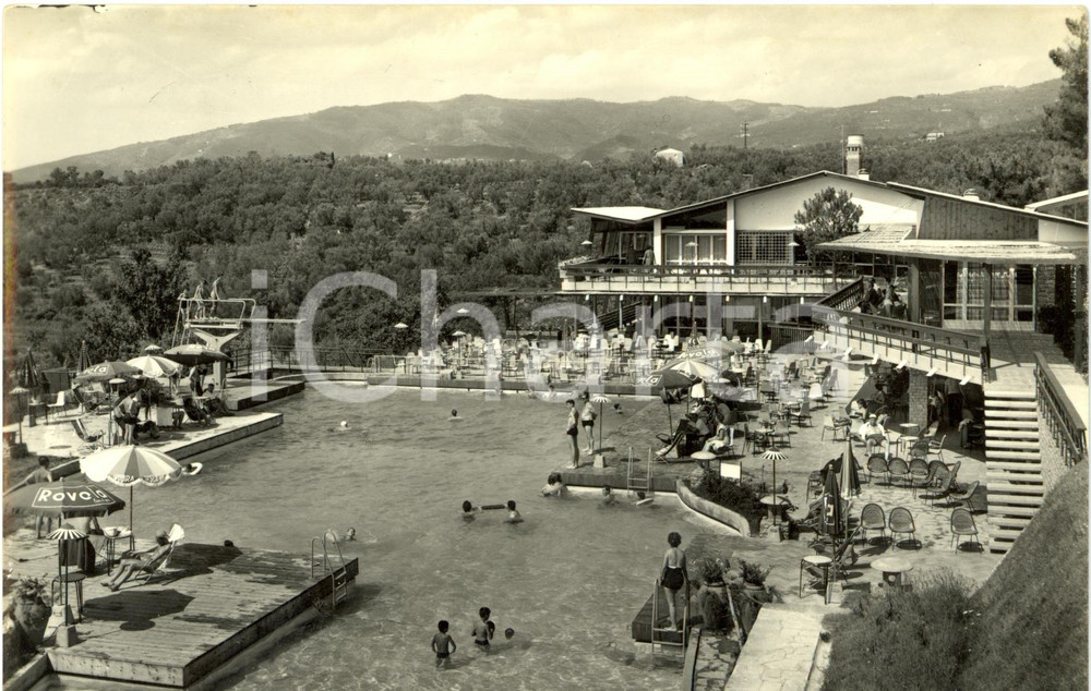 Cartolina originale da collezione 1957 MONTECATINI TERME PT Piscina LE PANTERAIE Cartolina VINTAGE FG VG 1