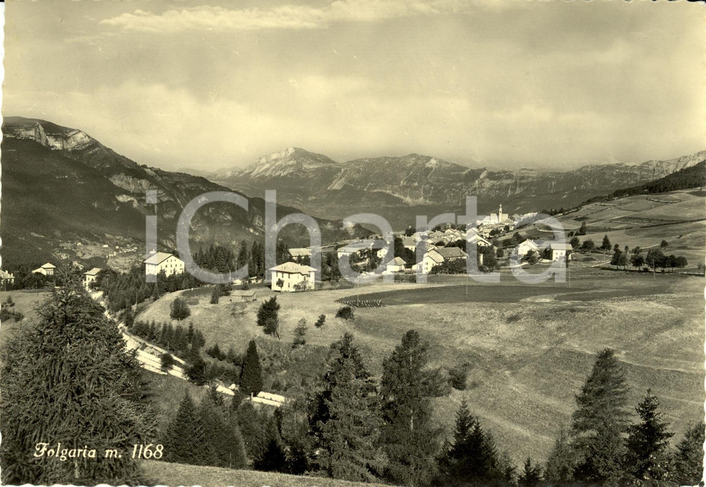 Cartolina originale da collezione 1963 FOLGARIA TN Veduta panoramica della cittadina Cartolina FG VG 1