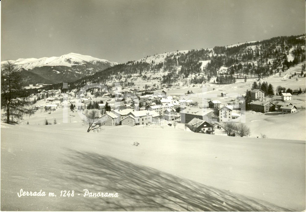 Cartolina originale da collezione 1965 FOLGARIA TN Veduta della frazione SERRADA con la neve Cartolina FG VG 1