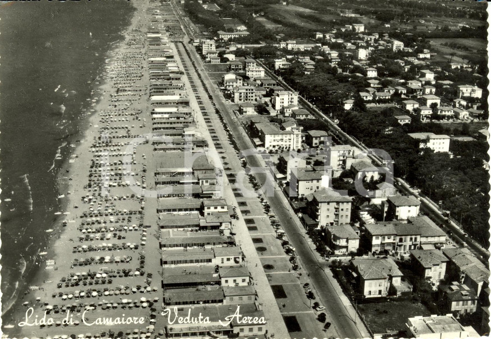 Cartolina originale da collezione 1959 LIDO DI CAMAIORE LU Veduta aerea del lungomare  Cartolina FG VG 1