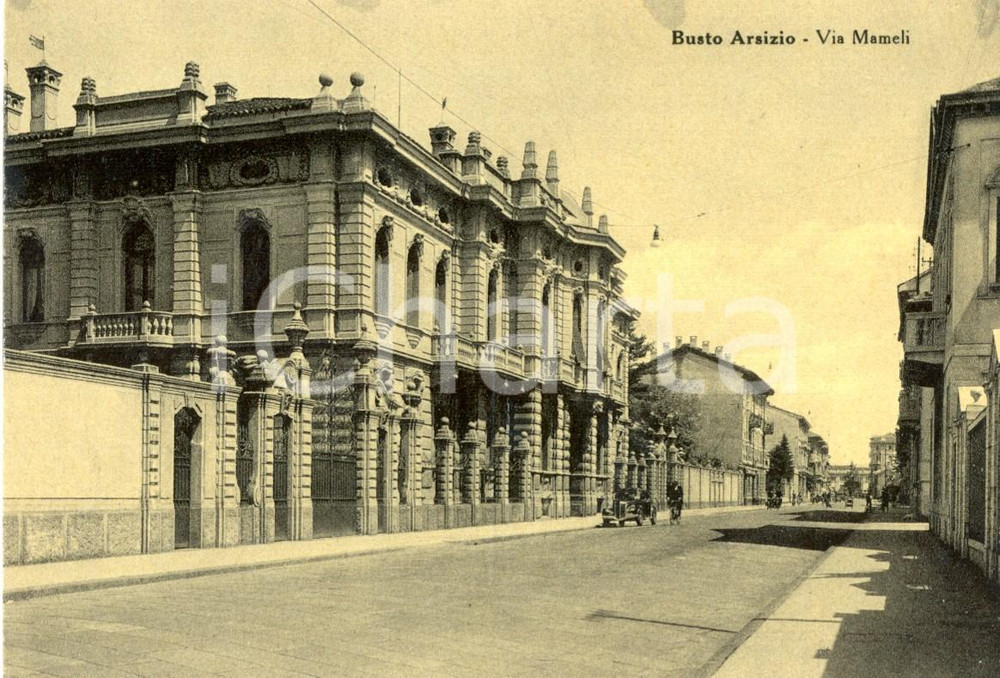 Cartolina originale da collezione 1950 BUSTO ARSIZIO VA Veduta di via MAMELI Cartolina animata FG NV 1