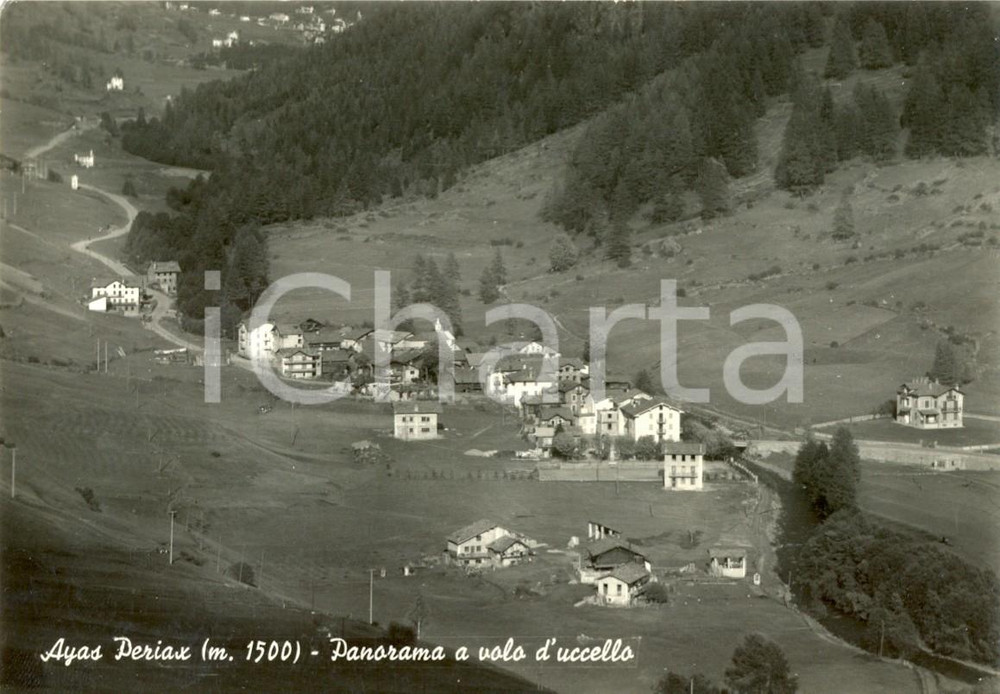 Cartolina originale da collezione 1960 AYAS PERIAX AO Panorama della vallata Cartolina FG VG 1