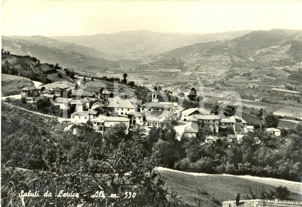 Cartolina originale da collezione 1955 ca LEVICE (CN)  Panorama del paese *Cartolina postale FG VG 1