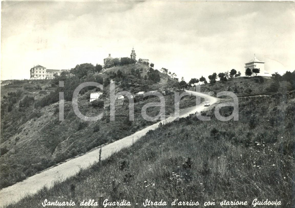 Cartolina originale da collezione 1962 CERANESI (GE) Santuario della GUARDIA - Strada d'arrivo con guidovia *FG VG 1