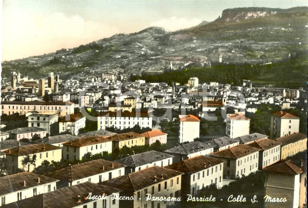 Cartolina originale da collezione 1956 ASCOLI PICENO Panorama di Colle SAN MARCO *Cartolina FG VG 1