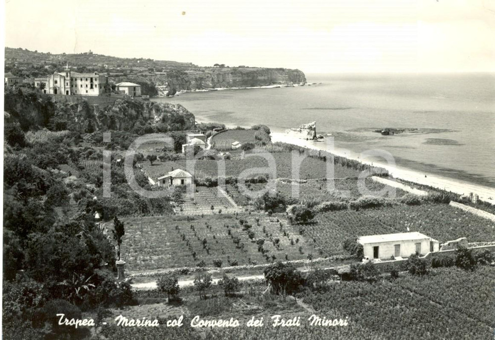 Cartolina originale da collezione 1965 TROPEA (VV) Marina col Convento dei Frati Minori *Cartolina FG VG 1