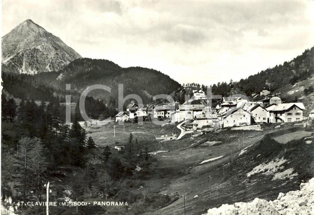 Cartolina originale da collezione 1953 CLAVIERE TO Veduta panoramica del paese Cartolina postale FG VG 1