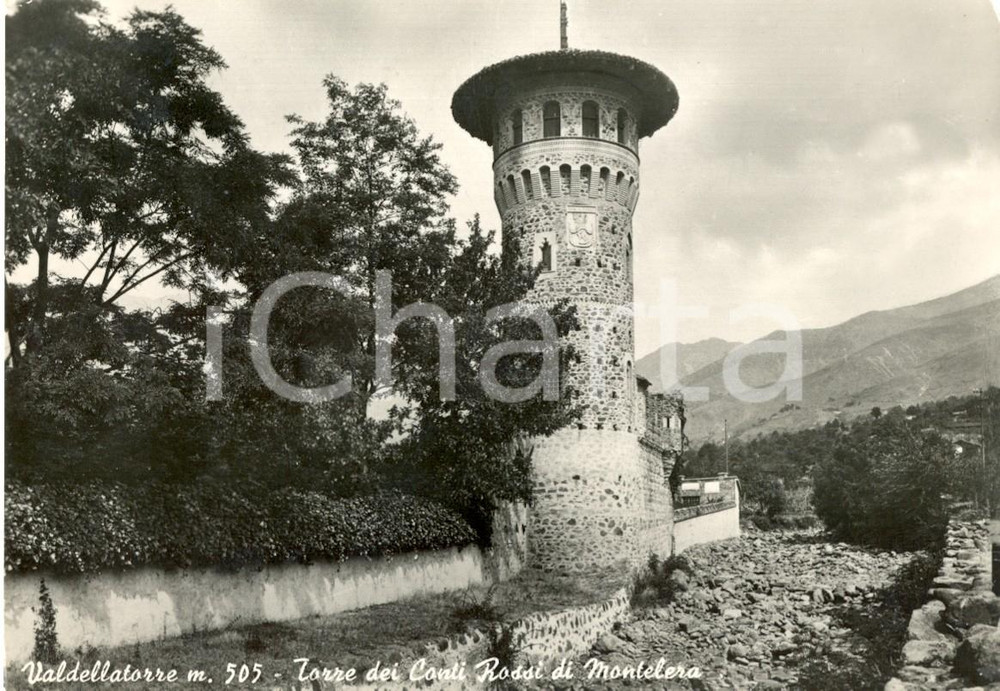 Cartolina originale da collezione 1954 VAL DELLA TORRE (TO) Torre dei CONTI ROSSI di MONTELERA *Cartolina FG VG 1