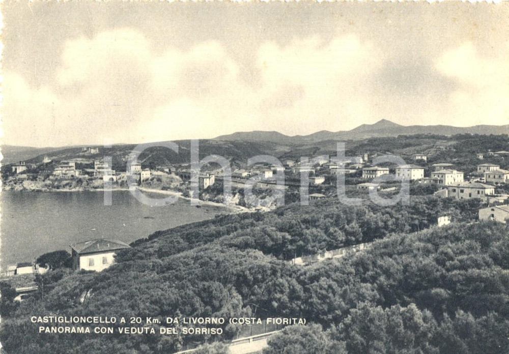 Cartolina originale da collezione 1950 ROSIGNANO MARITTIMO (LI) Veduta di CASTIGLIONCELLO - Costa Fiorita *FG VG 1