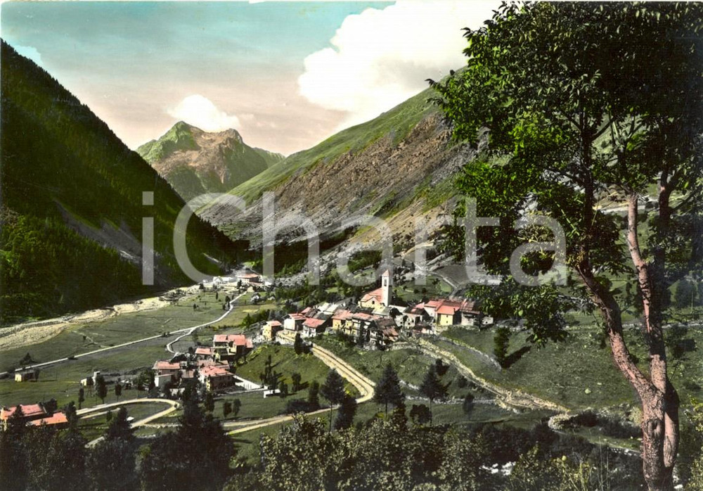 Cartolina originale da collezione 1953 CUNEO Panorama della VALLE STURA e BAGNI DI VINADIO *Cartolina FG VG 1