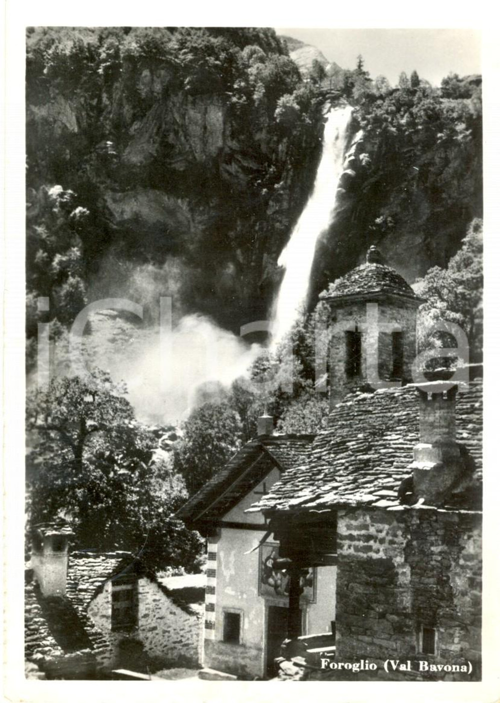 Cartolina originale da collezione 1961 SVIZZERA La Cascata di FOROGLIO in VAL BAVONA *Cartolina FG VG 1