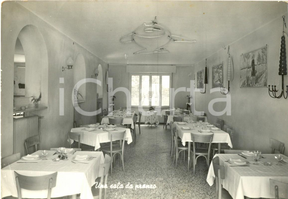 Cartolina originale da collezione 1985 POLESINE PARMENSE PR Sala del RISTORANTE ONGINA  ARIO BOTTI FG VG 1