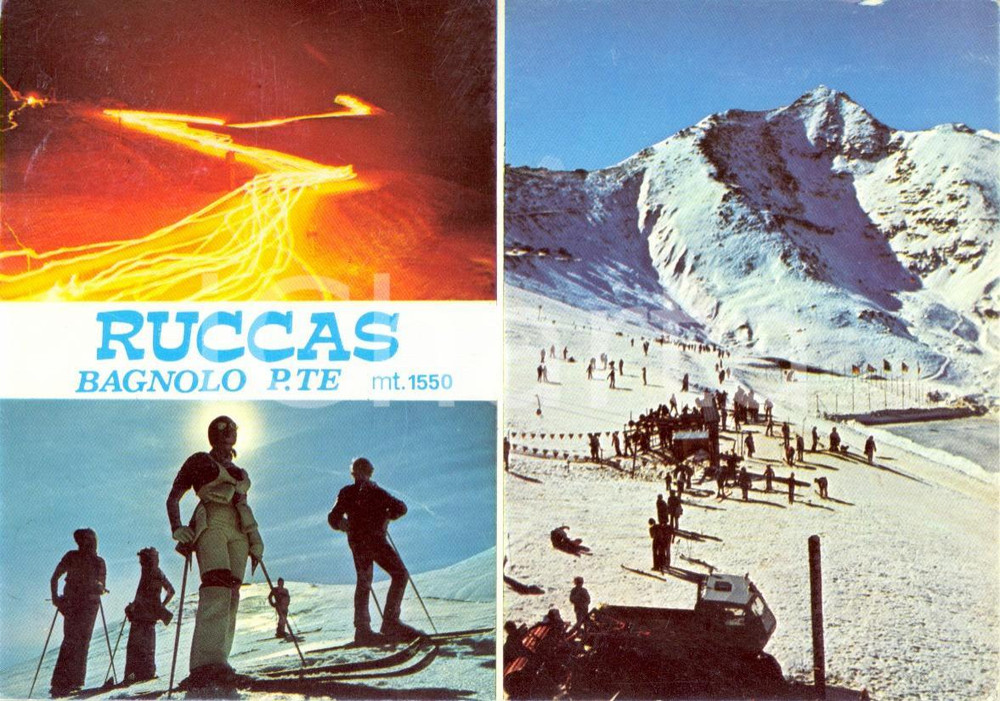Cartolina originale da collezione 1978 BAGNOLO PIEMONTE CN Vedutine albergo RUCCAS e RUMELLA Cartolina VINTAGE 1