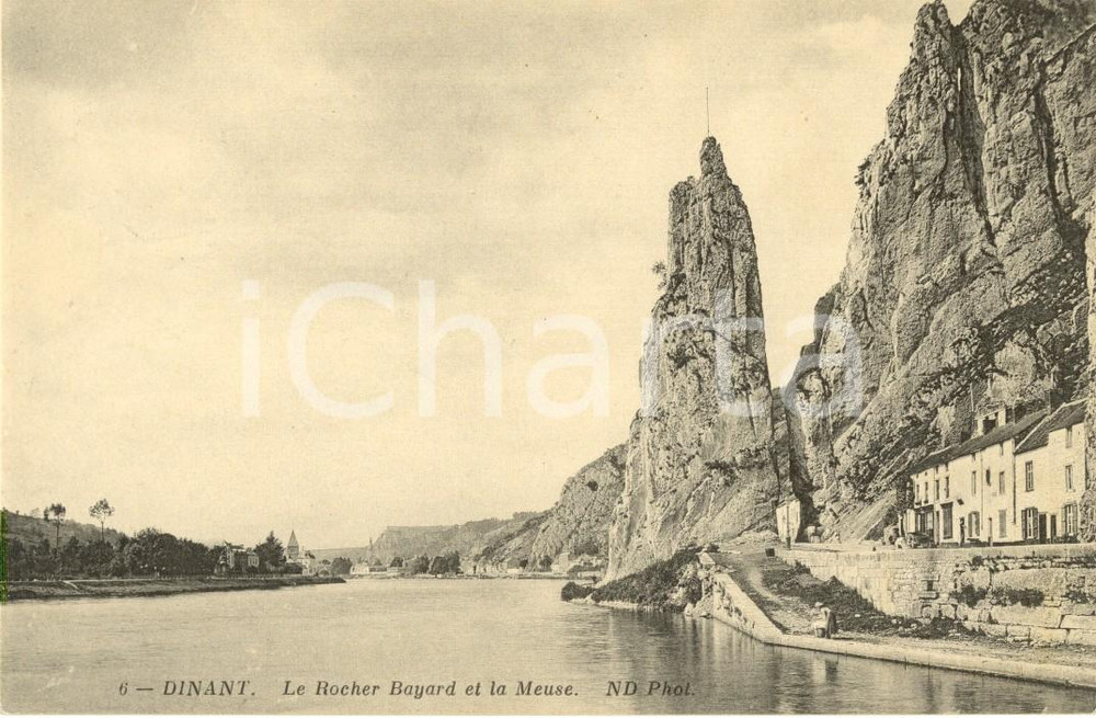 Cartolina originale da collezione 1910 ca DINANT BELGIO Le rocher BAYARD et la MEUSE Cartolina postale FP NV 1