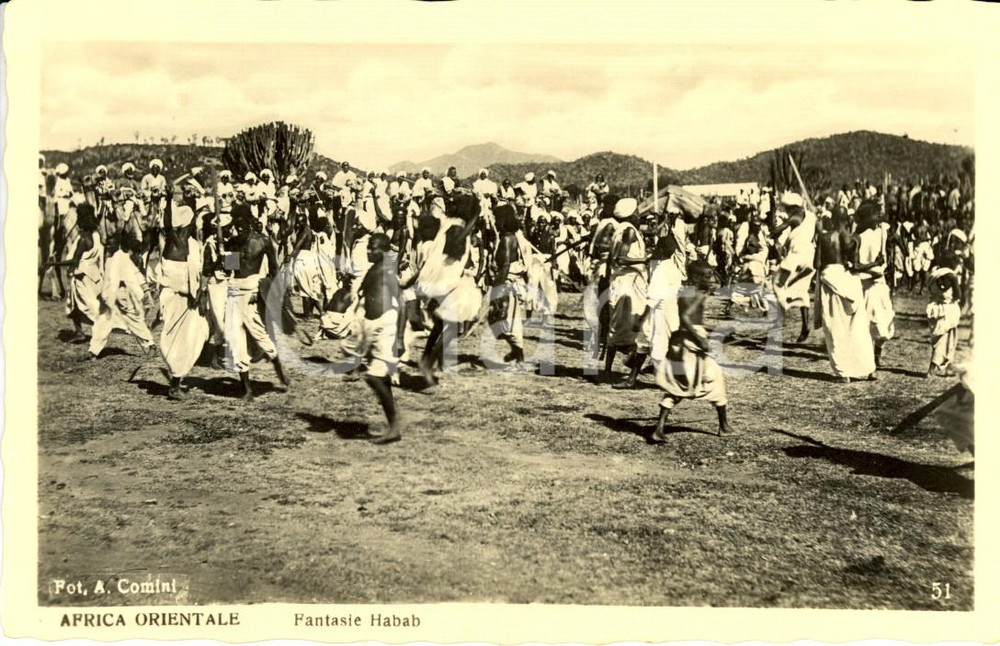 Cartolina originale da collezione 1940 ca ASMARA (ERITREA) AOI COSTUMI Danze HABAB *Cartolina ETNICA FP NV 1