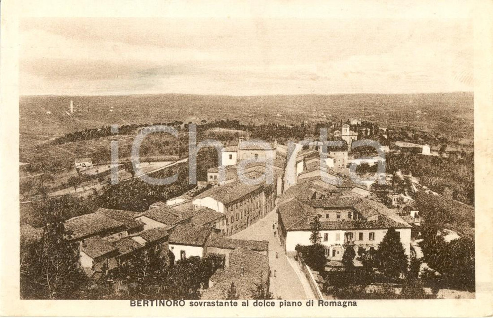 Cartolina originale da collezione 1930 ca BERTINORO FC Veduta del paese e del piano di ROMAGNA Cartolina FP NV 1