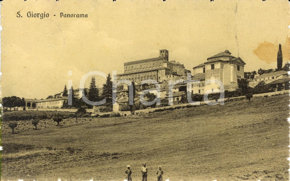 Cartolina originale da collezione 1915 SAN GIORGIO MONFERRATO (AL)  Veduta paese e castello *Cartolina ANIMATA VG 1