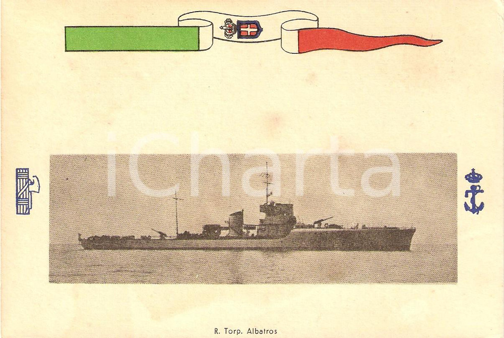 Cartolina originale da collezione 1940 ca MARINA MILITARE Regio torpediniere ALBATROS *Cartolina FG NV 1