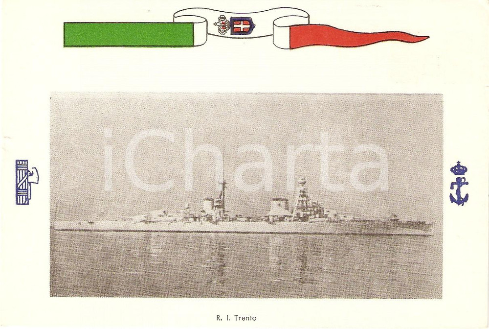 Cartolina originale da collezione 1940 ca MARINA MILITARE Regio incrociatore TRENTO *Cartolina 1