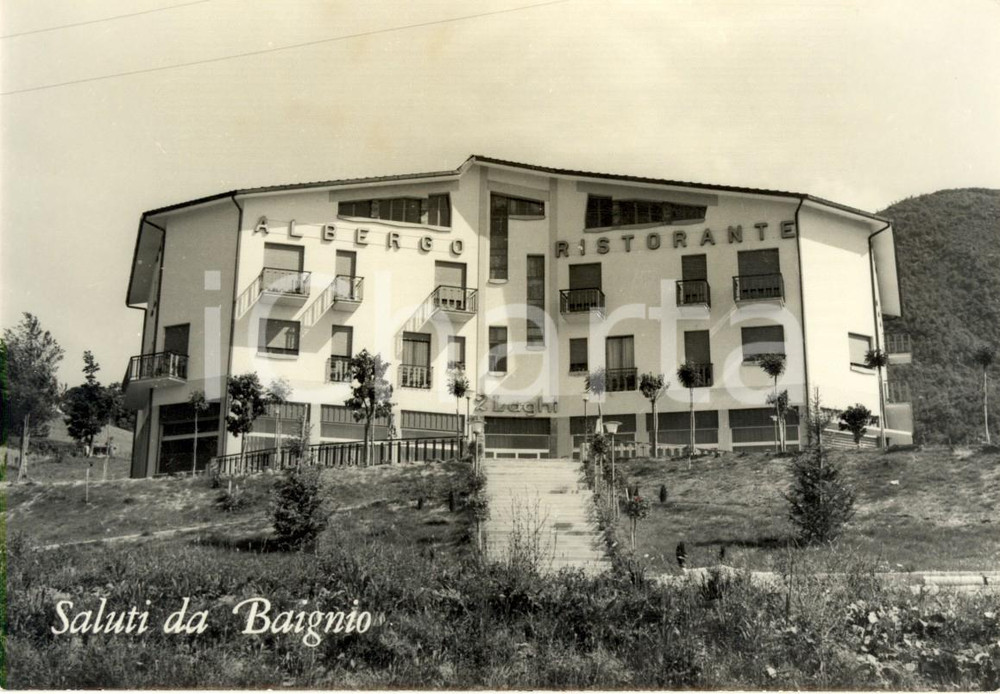 Cartolina originale da collezione 1955 ca CAMUGNANO (BO) Albergo DUE LAGHI in frazione BAIGNO *Cartolina FP NV 1