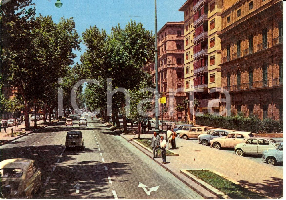 Cartolina originale da collezione 1968 PALERMO Veduta di Via LIBERTA  Cartolina postale ANIMATA FG VG VINTAGE 1